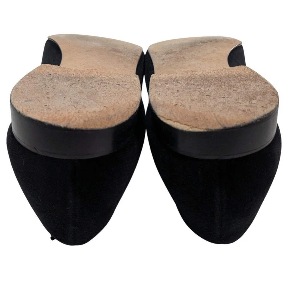 Brooks Brothers Peal & Co Velvet Crown Slippers Mens 13 D Black England Leather